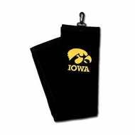Iowa Hawk Shop Hawkeyes Embroidered Golf Towel Black