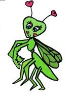 animated green praying mantis