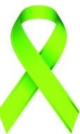 green ribbon on black as a graphic illustration