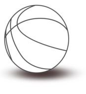 black and white basketball ball as a graphic illustration
