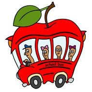 red bus apple drawing