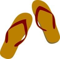 Tan And Burgundy Flip Flops At Clkercom Vector