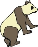painted black and white panda on a white background
