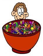 lots of sweets for halloween in a graphic representation