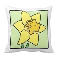 Cartoon Daffodil Spring Garden Flower Throw Pillows Zazzle