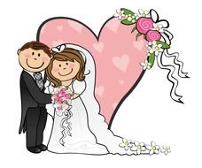 happy newlyweds as a graphic illustration