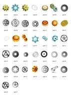 small gear patterns on a white background