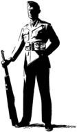 black and white picture of a soldier