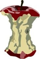 drawn apple core