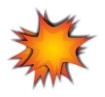 orange Cartoon Explosion at darkness