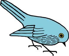 drawing of a blue bird