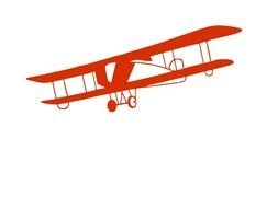 Red Vintage Airplane drawing