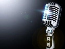 vintage shiny microphone as a picture for clipart