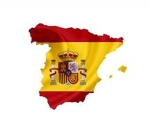 Spain flag on the map