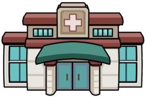 painted hospital building