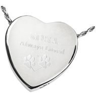 Back Engraved Of Peaceful Heart Photo Pet Cremation Jewelry