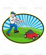 Lawn Mower Man Gardener Cartoon People Characters