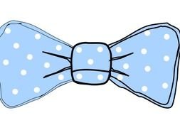 painted blue bow tie with polka dots