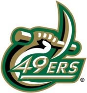 Charlotte 49ers Primary Logo 1998 A Hand With Pick Axe Forming C