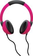 Cartoon pink headphones clipart