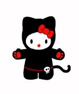 kitty in a black suit