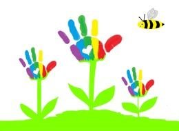Rainbow Handprints drawing