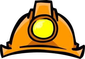 Cartoon miners helmet clipart