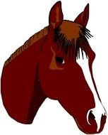 drawing of a brown horse head