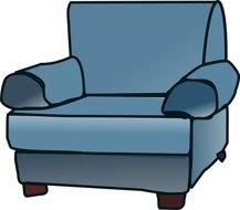 Clipart of blue Armchair