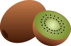 Clipart of Whole And Half of kiwi