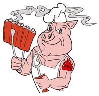 cartoon pig cook with tattoo