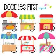 Food Carts Digital For Scrapbooking Card Making Cupcake clipart