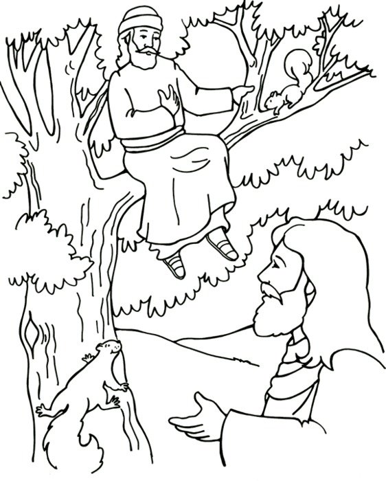 Zacchaeus And Jesus Coloring Page