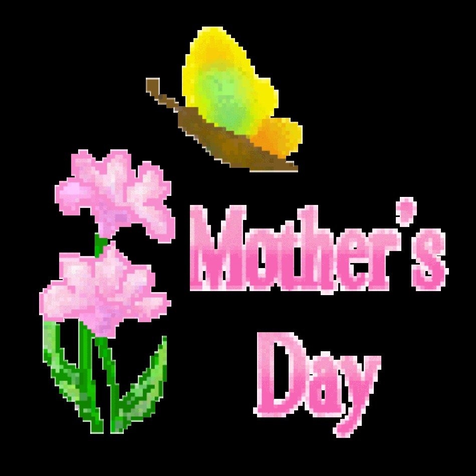 Mothers Day Titles Of Pink And Yellow Butterflies Flittering