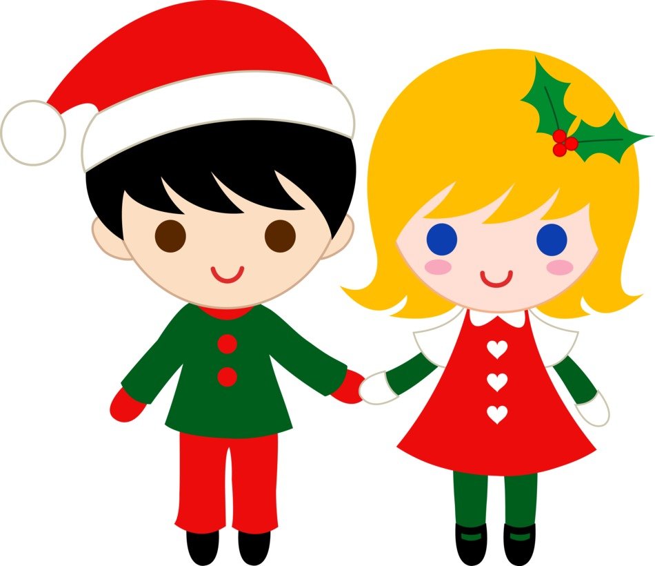 Cute Christmas Kids as picture for clipart