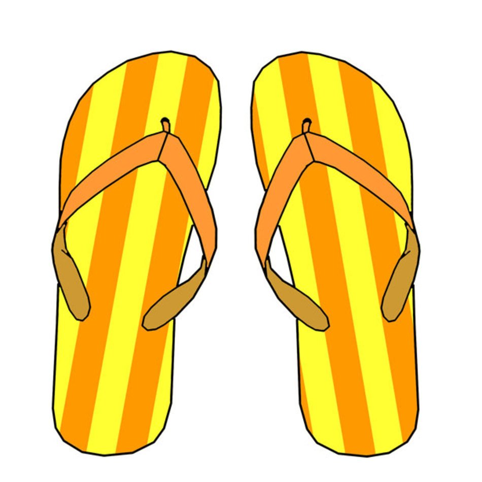 Orange & Yellow Stripe Flip Flops Free Stock Photo Public Domain