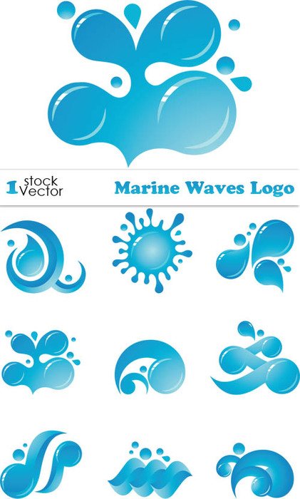Clip art of Marine waves logo