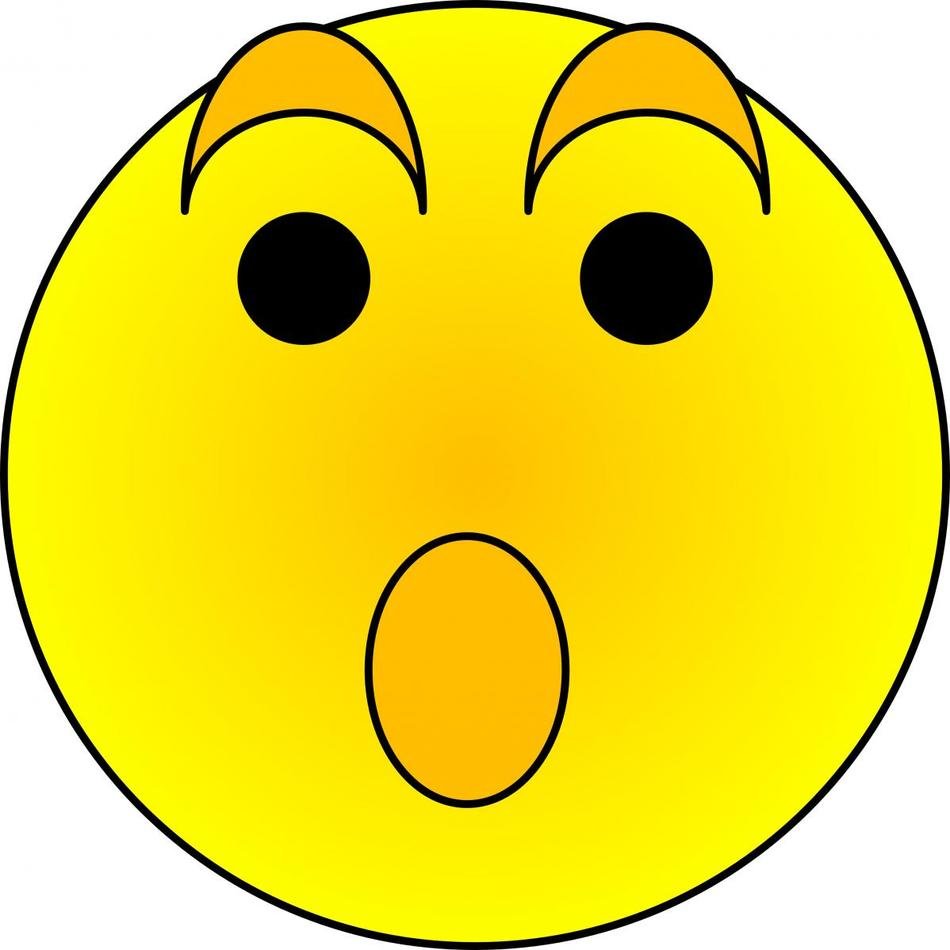 surprised smiley on a white background