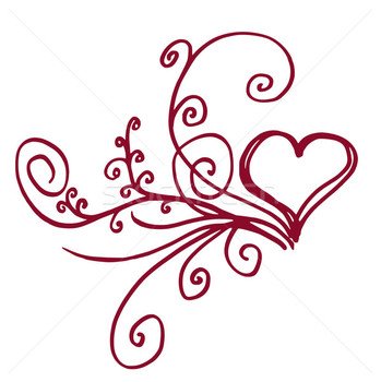 Stock Photo Vector Illustration Heart Shaped Outline With
