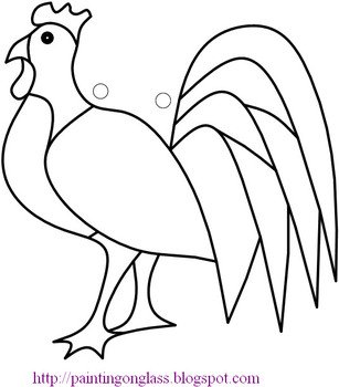 Free Stained Glass Patternrooster Painting On