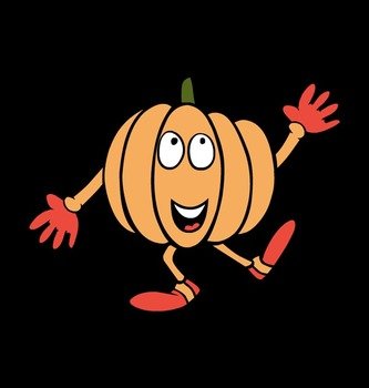 Clip Art Thanksgiving Pumpkin Excited Smiling Dancing Shoes Gloves