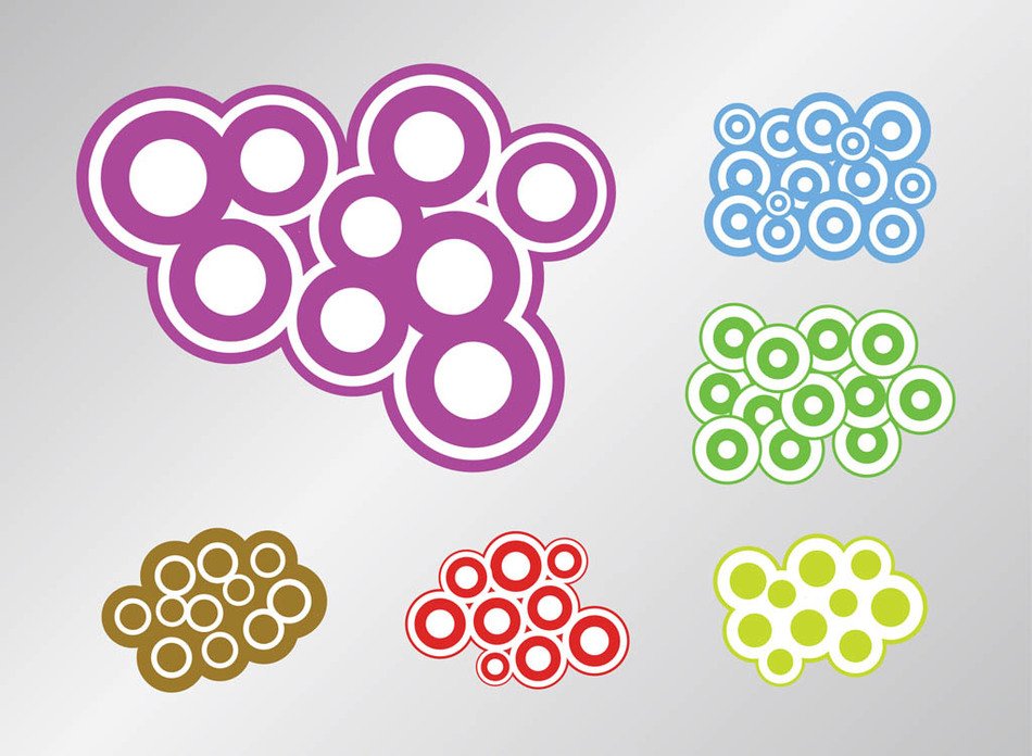 clipart of the Round Cloud Shapes