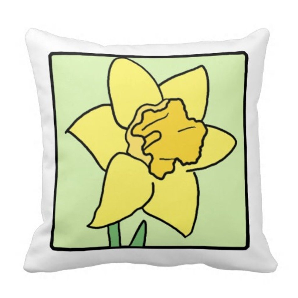 Cartoon Daffodil Spring Garden Flower Throw Pillows Zazzle