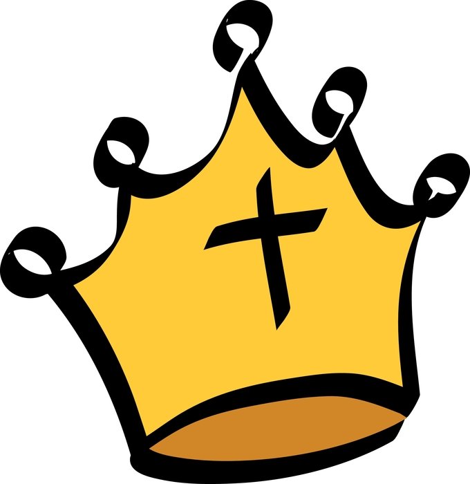 drawing of a yellow crown with a cross