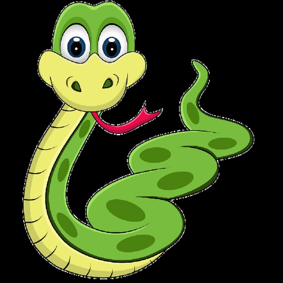Cartoon Snake With Cards