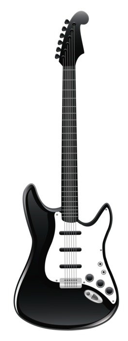 black and white guitar as picture for clipart