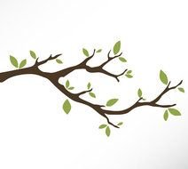 Tree Branch Vinyl Wall Decal Sticker Leaves Modern Contemporary clipart