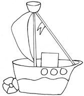 drawing of a ship at sea