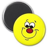 Sneaky Smiley Face Grumpey Refrigerator Magnet