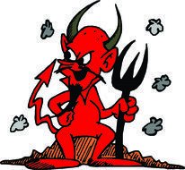 devil with horns and trident